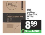 Spar Good Living College Book A4 72 Page-1s Each