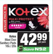 Kotex Maxi Duo Sanitary Pads-16s/20s Per Pack