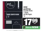 Spar Good Living Counter Book 1 Quire A4 96 Pages-1s Each
