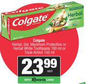 Colgate Herbal,Gel,Maximum Protection Or Herbal White Toothpaste 100ml Or Triple Action 150ml