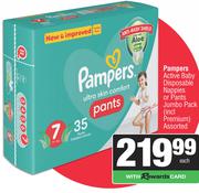 Pampers Active Baby Disposable Nappies Or Pants Jumbo Pack