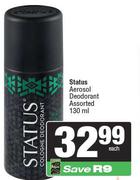 Status Aerosol Deodorant Assorted-130ml