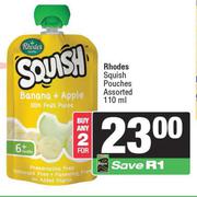 Rhodes Squish Pouches Assorted-For 2 x 110ml