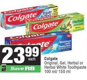 Colgate Original,Gel,Herbal Or Herbal White Toothpaste-100ml/150ml