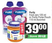Purity Food Jars 125ml Or Purity Puree Pouch 110ml-For 3