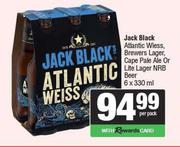 Jack Black Atlantic Wiess,Brewers Lager,Cape Pale Ale Or Lite Lager NRB Beer-6 x 330ml Per Pack
