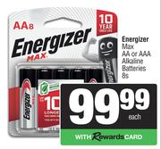 Energizer Max AA Or AAA Alkaline Batteries-8s
