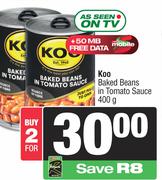 Koo Baked Beans In Tomato Sauce-For 2 x 400g