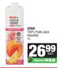Spar 100% Fruit Juice Assorted-1Ltr Each