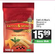 Fatti's & Moni's Macaroni or Spaghetti-500g
