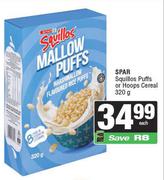 Spar Squillos Puffs Or Hoops Cereal-320g