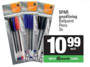Spar Good Living Ballpoint Pens-3s