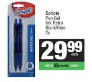 Scripto Pen Gel Ink Retro Black/Blue-2s
