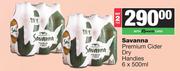 Savanna Premium Cider Dry Handies-For 2 x 6 x 500ml