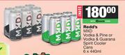 Redd's MXD Vodka & Pine Or Vodka & Guarana Spirit Cooler Cans-For 2 x 6 x 440ml