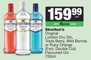 Stretton's Original London Dry Gin Triple Berry,Wild Berries Or Ruby Orange Flavoured Gin-750ml