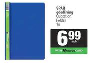Spar Good Living Quotation Folder-1s