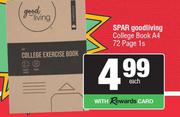 Spar Good Living College Book A4 72 Page-1s