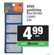 Spar Good Living Blue Border Labels-24s