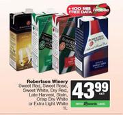 Robertson Winery Sweet Red,Rose,White,Dry Red,Late Harvest,Stein,Crisp Dry White-1L