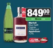 Martell Blue Swift cognac 750ml & Appletiser 1.25L-Both For