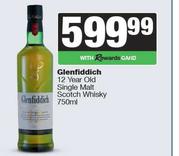 Glenfiddich 12 Year Old Single Malt Scotch Whisky-750ml