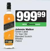 Johnnie Walker Green Label 15 Year Old Blended Scotch Whisky-750ml