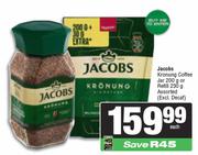 Jacobs Kronung Coffee Jar 200g Or Refill 230g