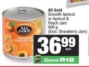 All Gold Smooth Apricot Or Apricot & Peach Jam-900g