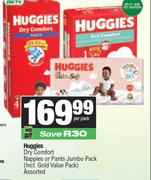 Huggies Dry Comfort Nappies Or Pants Jumbo Pack Assorted-Per Pack