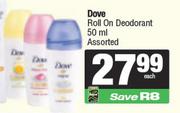 Dove Roll On Deodorant Assorted-50ml