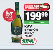 KWV 5 Year Old Brandy-750ml