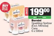 Bernini Sparkling Spritzer Cans-For 2 x 6 x 500ml