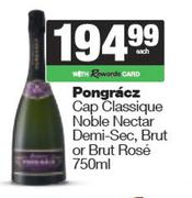 Pongracz Cap Classique Noble Nectar Demi Sec,Brut Or Brut Rose-750ml