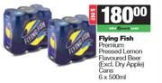 Flying Fish Premium Pressed Lemon Flavoured Beer Cans-For 2 x 6 x 500ml