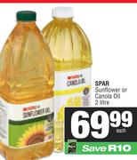 Spar Sunflower Or Canola Oil-2Ltr Each
