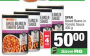 Spar Baked Beans In Tomato Sauce-For 4 x 400g