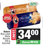 Bakers Blue Label Marie Biscuits Assorted-For Any 2 x 200g