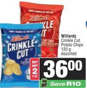 Willards Crinkle Cut Potato Chips Assorted-For Any 2 x 120g