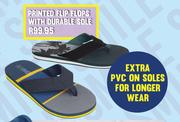 Printed Flip Flops With Durable Sole