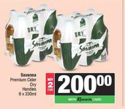 Savanna Premium Cider Dry Handies-For 2 x 6 x 330ml