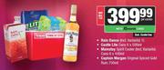 Rain Dance 1L+Castle Lite Cans 6x500ml+Mainsty Spirit Cooler Cans 6x440ml+Captain Morgan Rum 750ml