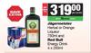 Jagermeister Herbal Or Orange Liqueur 750ml & Red Bull Energy Drink 4 x 250ml-For Both