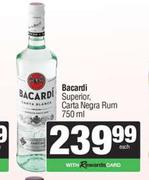 Bacardi Superior Carta Negra Rum-750ml