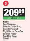 Krone Cap Classique Borealis Cuvee Brut,Rose,Demi Sec Or Night Nectar Sparkling Rose-750ml