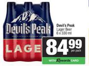 Devil's Peak Lager Beer-6 x 330ml Per Pack