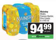 Mainstay Mojito,Passion Martini,Pina Colada-6 x 440ml Per Pack