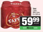 Tafel Lager Beer Cans-6 x 330ml Per Pack