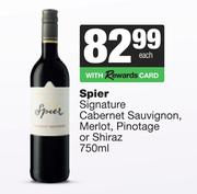 Spier Signature Cab Sauv, Merlot, Pinotage Or Shiraz-750ml Each