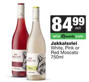 Jakkalsvlei White, Pink Or Red Moscato-750ml Each
